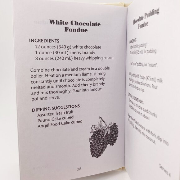 VINTAGE Chocolate Fondue Recipes and Secrets cookbook Y2K 2000s dessert recipes - Picture 10 of 16